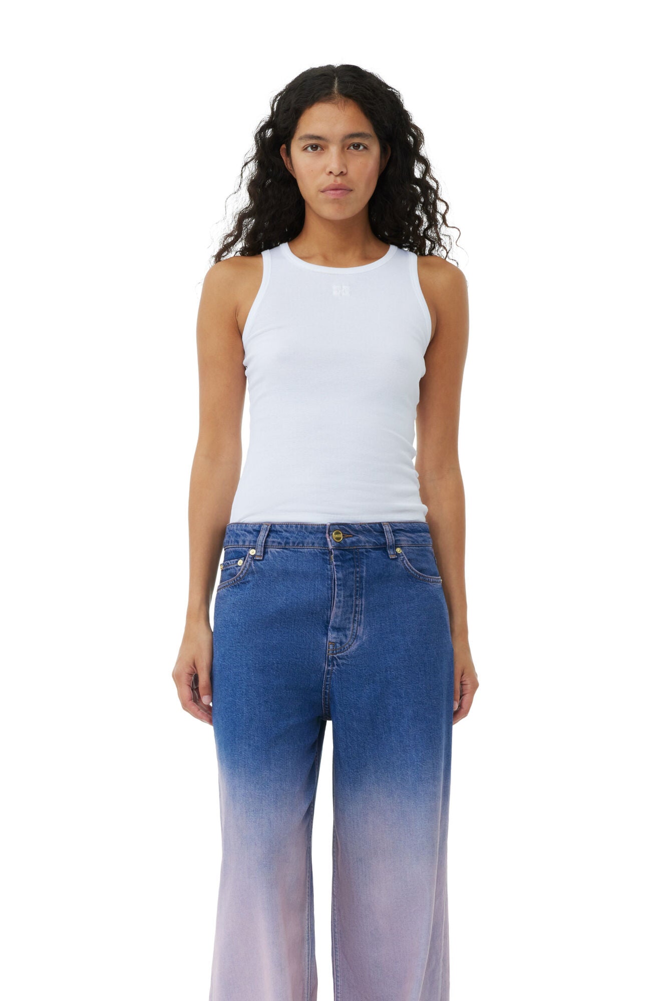 Ganni PURPLE BLEACH FUTURE DENIM WIDE JEANS