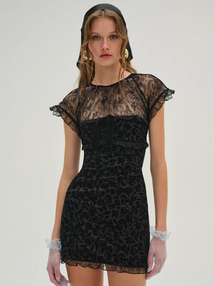For Love & Lemons Midnight Velvet Dress