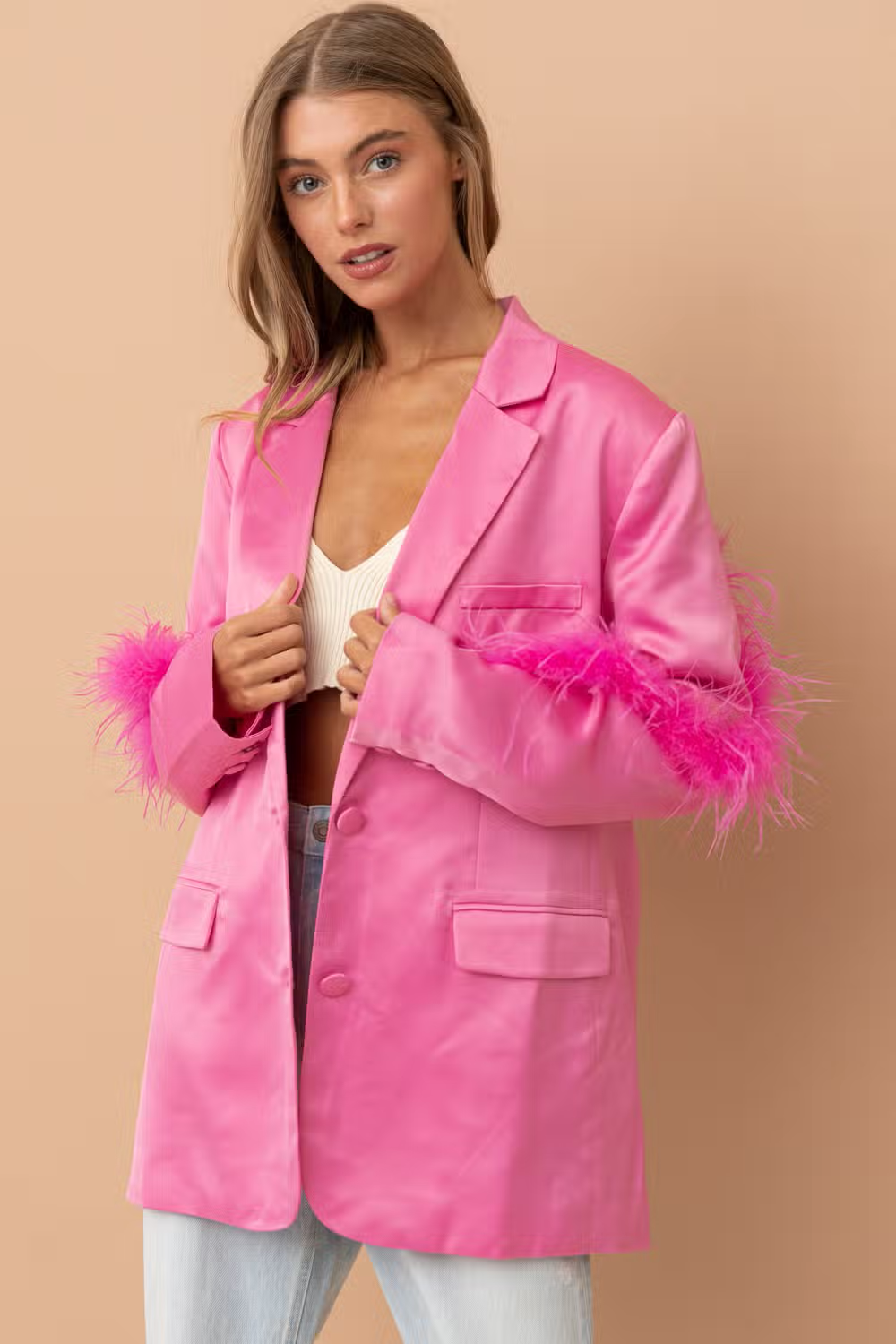 Mary Paige Removable Fur Blazer