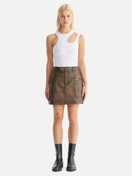 Ena Pelly Lennie Leather Mini Skirt