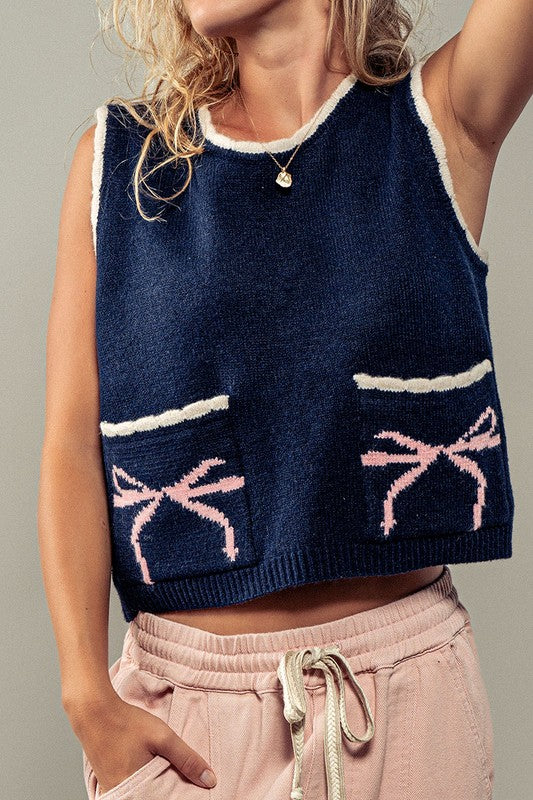 Knit Coquette Bow Vest