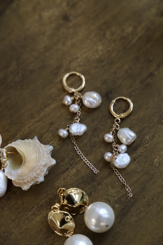 Coastal Pearl Cascade Earrings