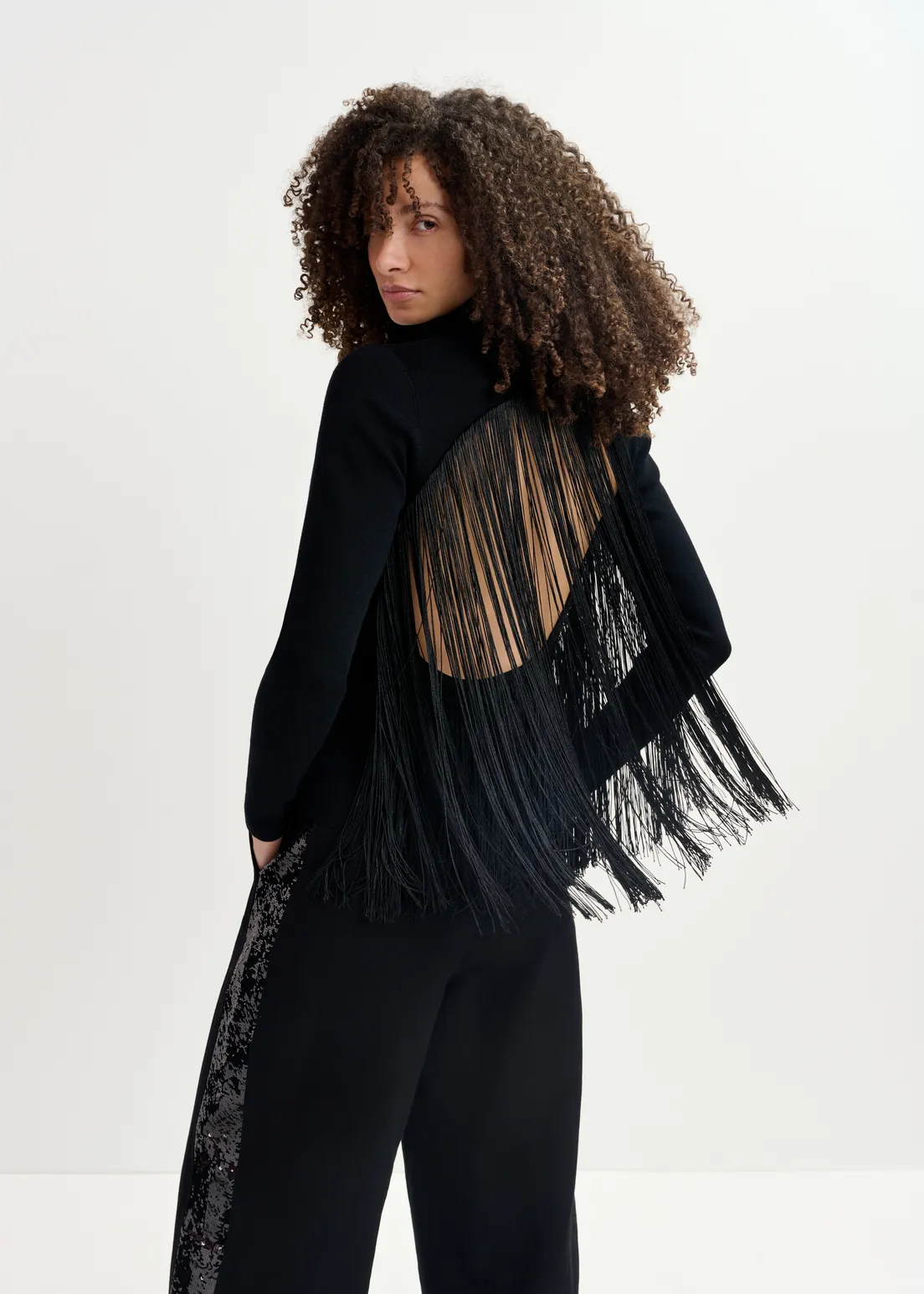 Essentiel Antwerp Turtleneck Sweater With Fringes
