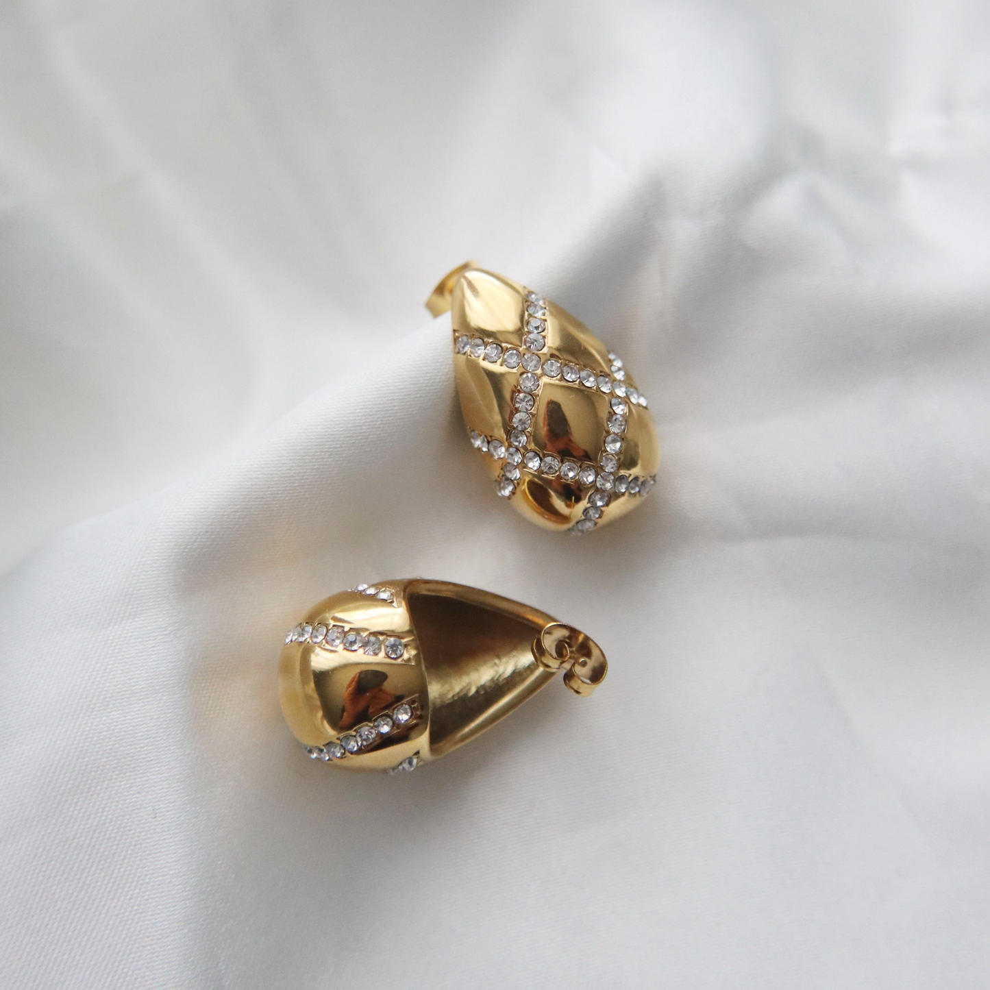 Pave Drop Earrings | Statement Earrings