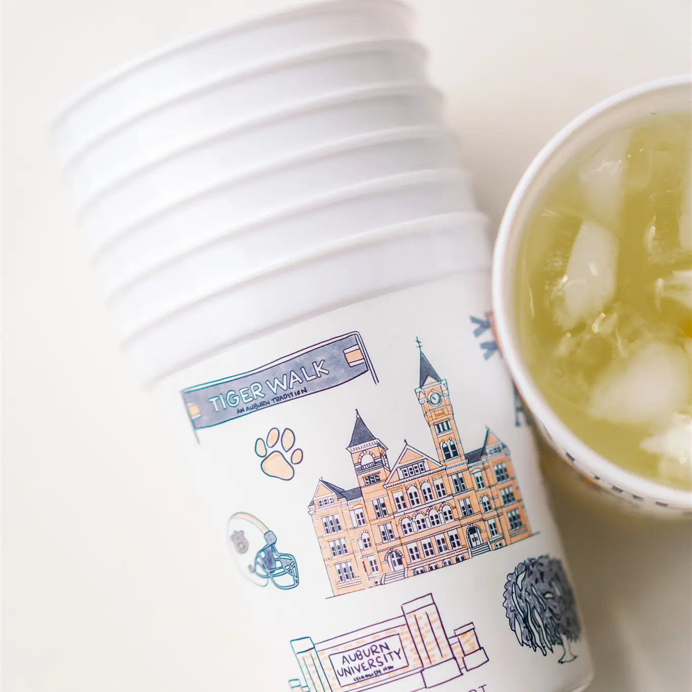 Gracefully Made art Auburn University Stadium Cup (Pack of 6)