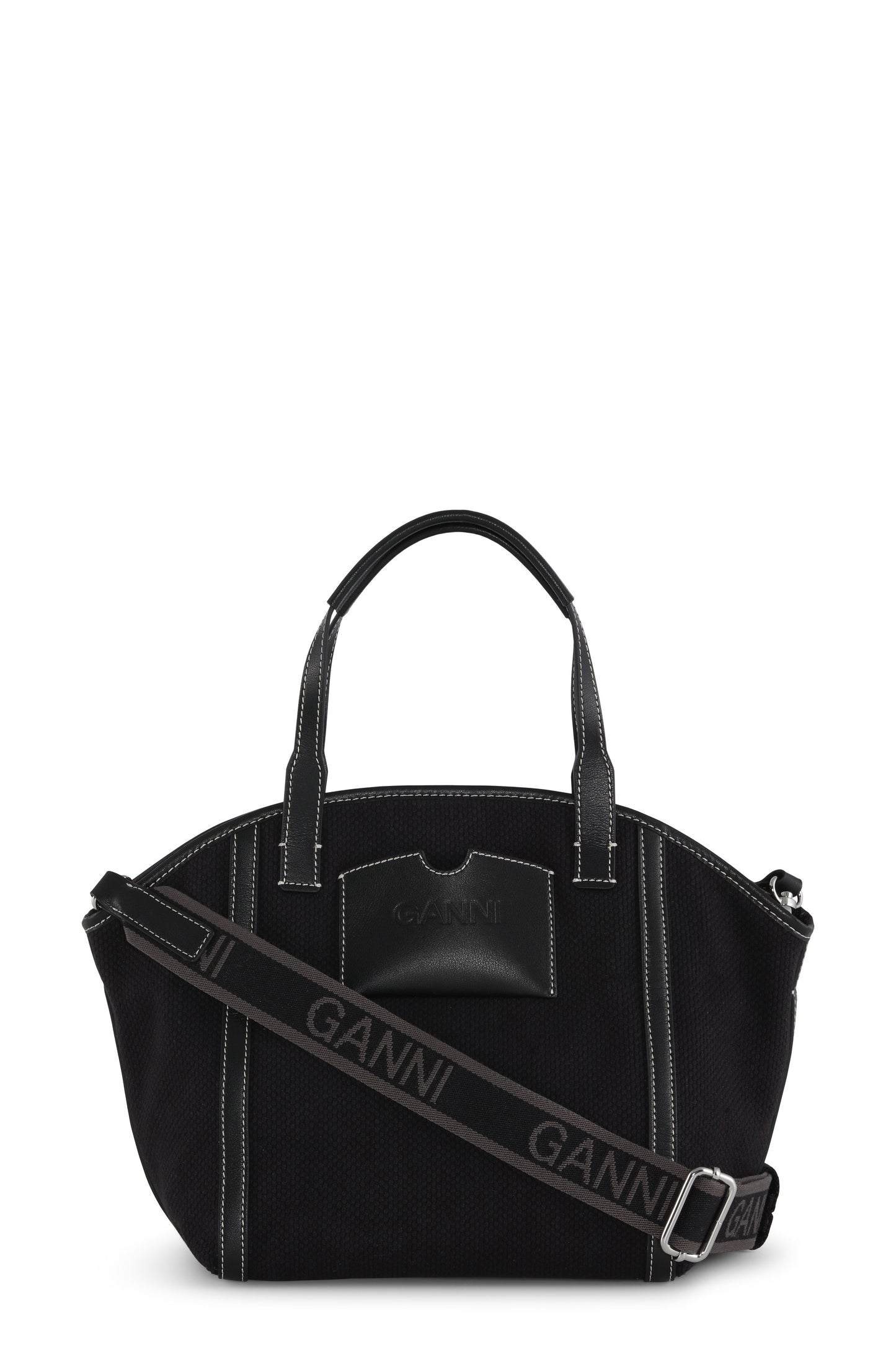 GANNI SOFT BANNER SMALL TOTE CANVAS