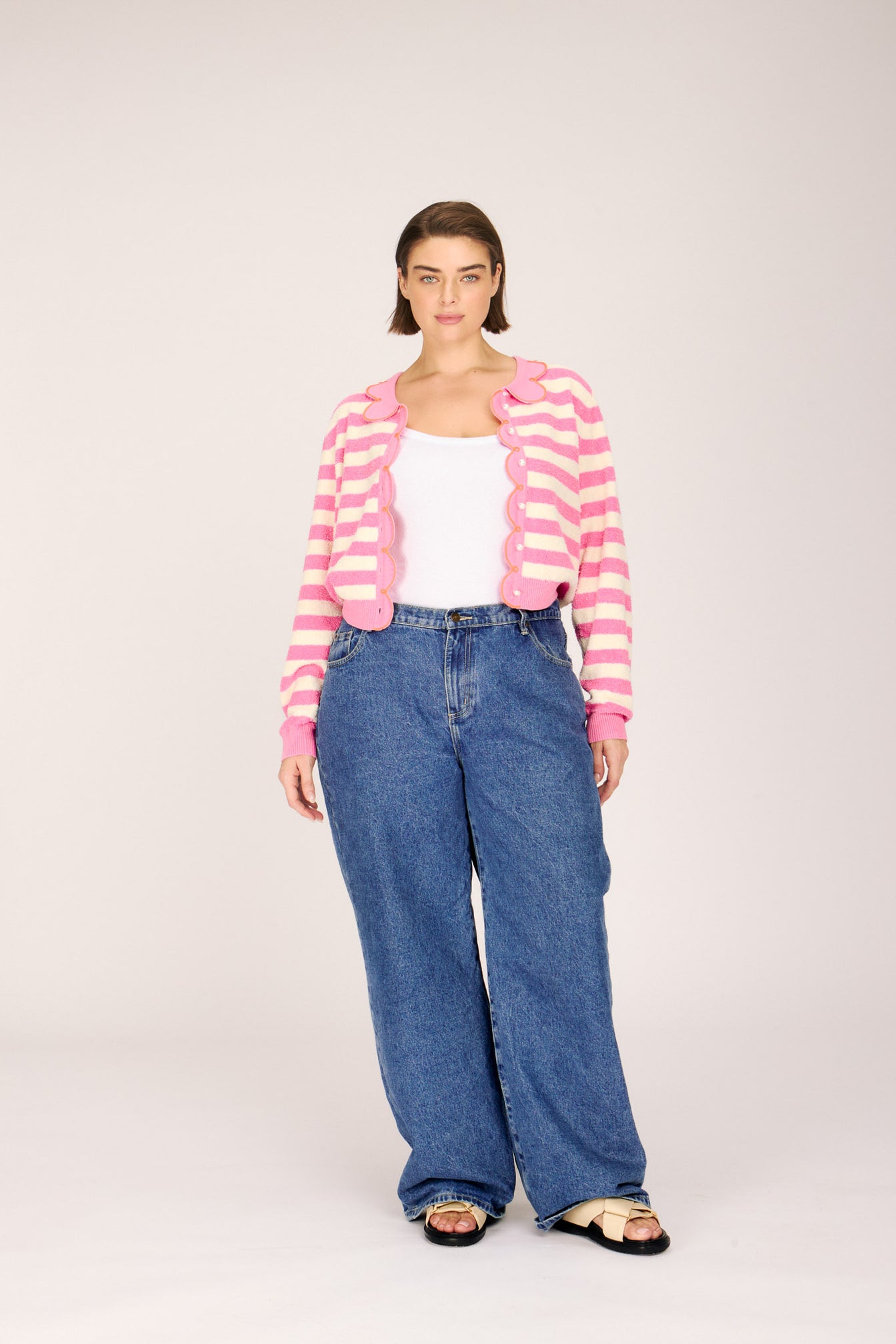 Rachel Antonoff Cupcake Cardigan - Pink Towel Stripe