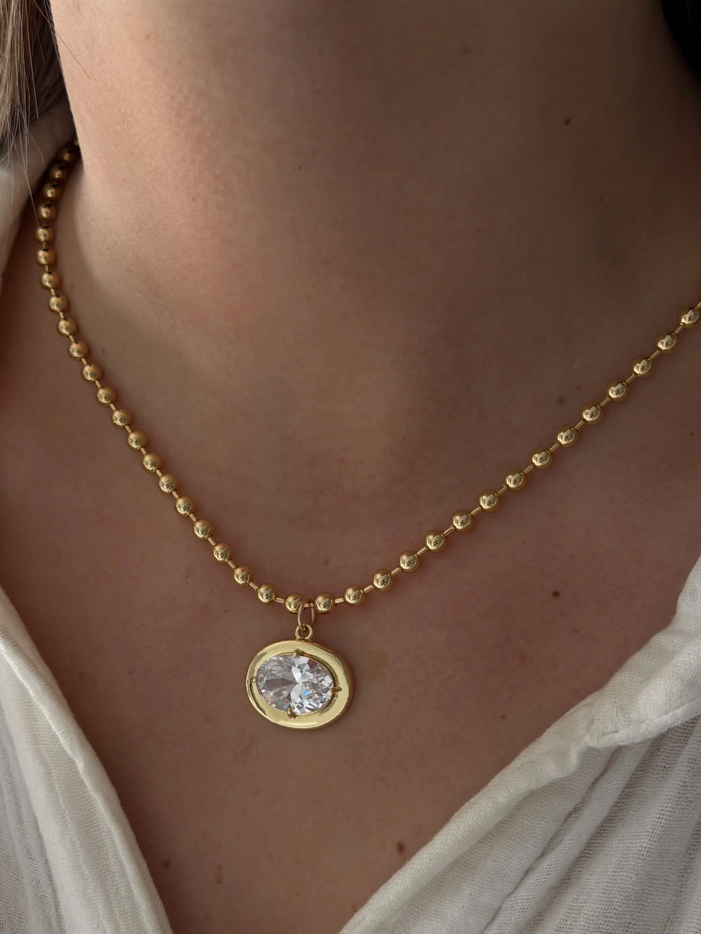 ALV Jewels BEZEL BEVERLY BALL NECKLACE