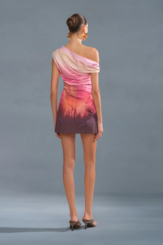 AMUR Ysella Off The Shoulder Mini in Flora In Focus