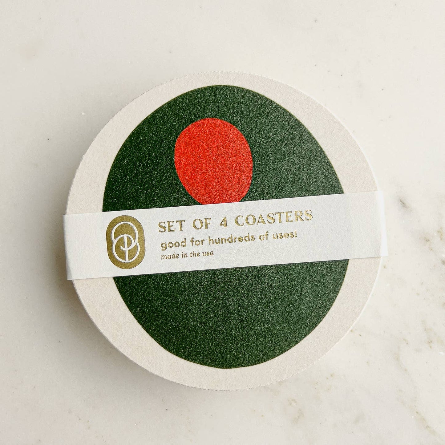Pimento Olive Coasters | Set of Four