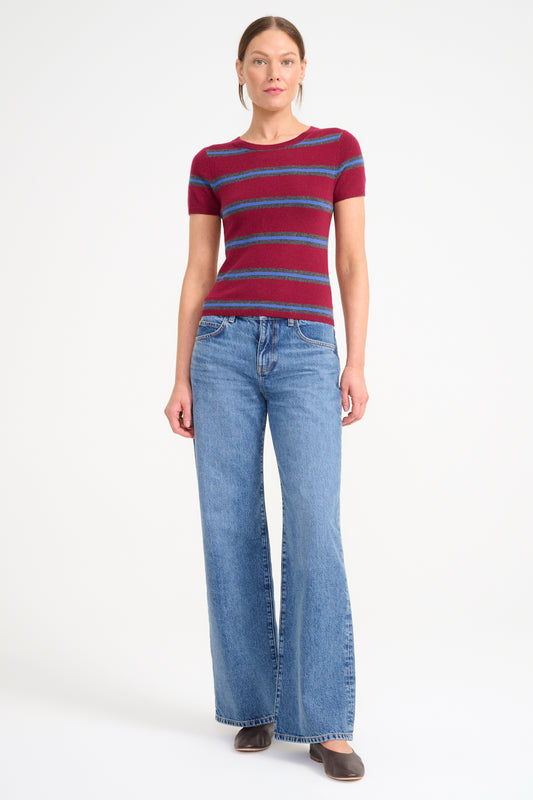 Staud EASY CASHMERE TEE - Crimson