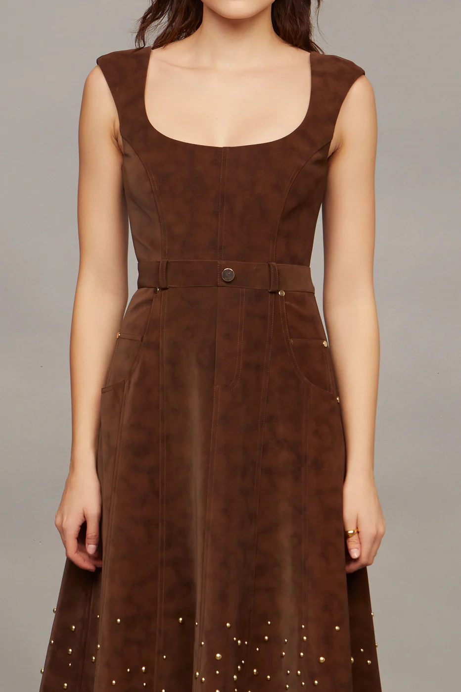 Amur Kenny Suede Studded Midi