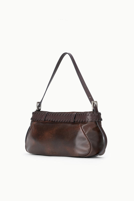 Staud Brooklyn Shoulder Bag Espresso Distressed