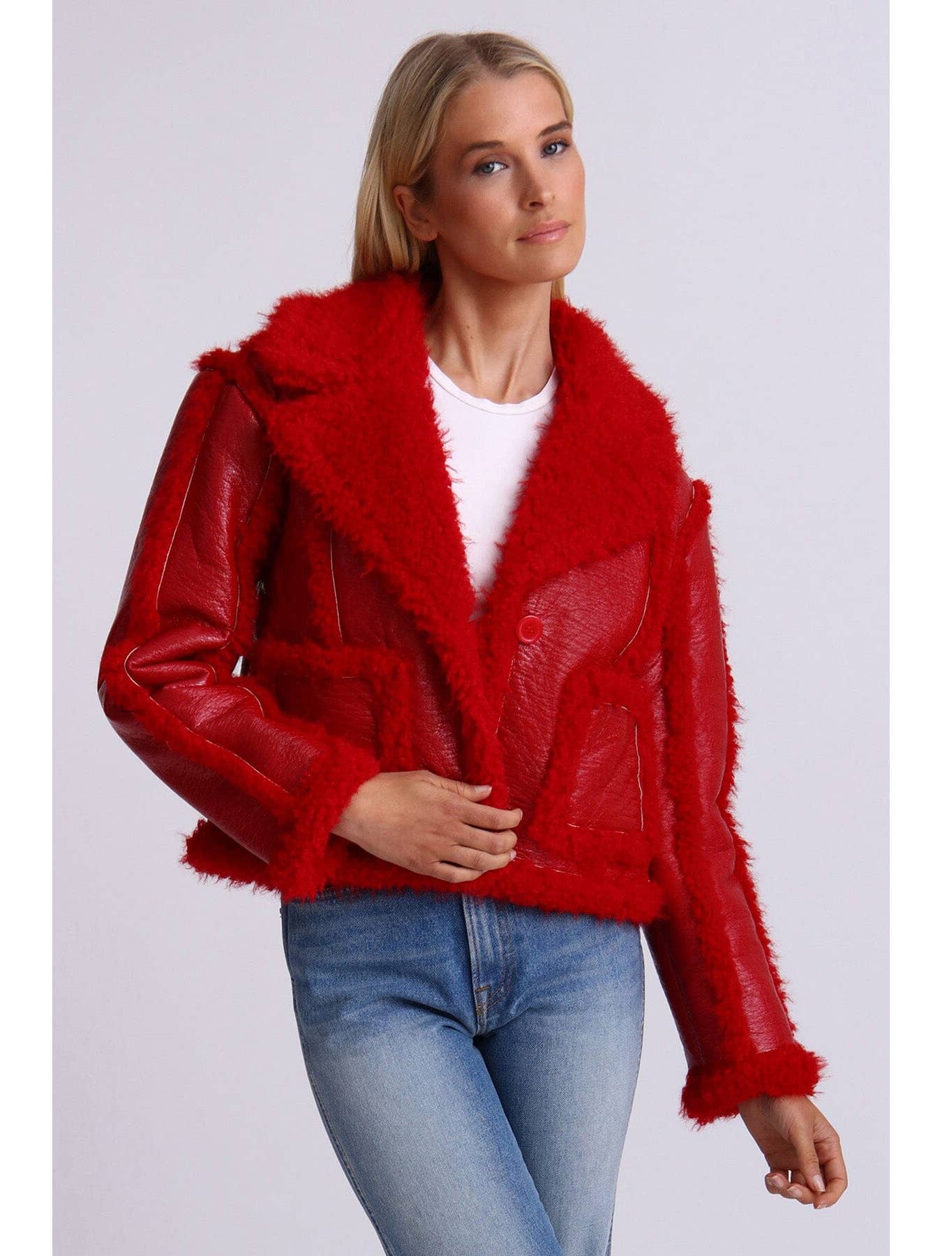 Glazed Faux Shearling Jacket