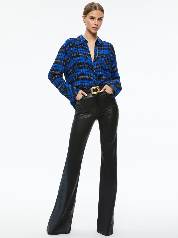 Alice & Olivia Finely Flannel Button Down