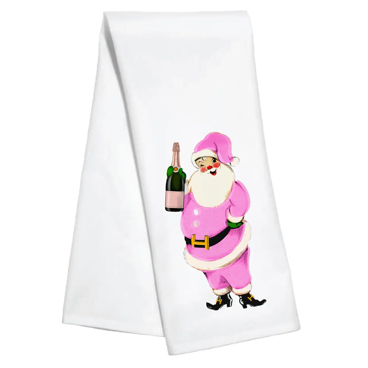Kitchen Towel- Champagne Santa