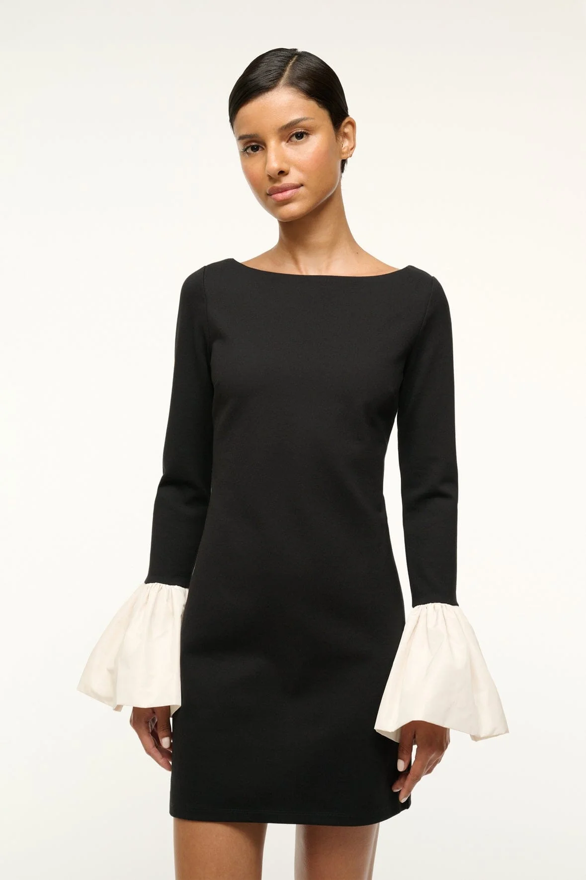 Staud Hawthorne Dress Black Ivory