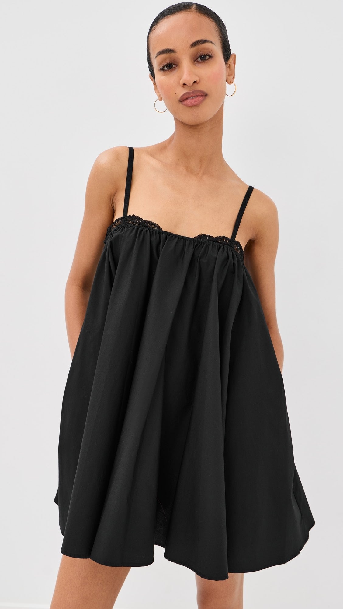 STAUD, Cecily Mini Dress in Black, Size Medium