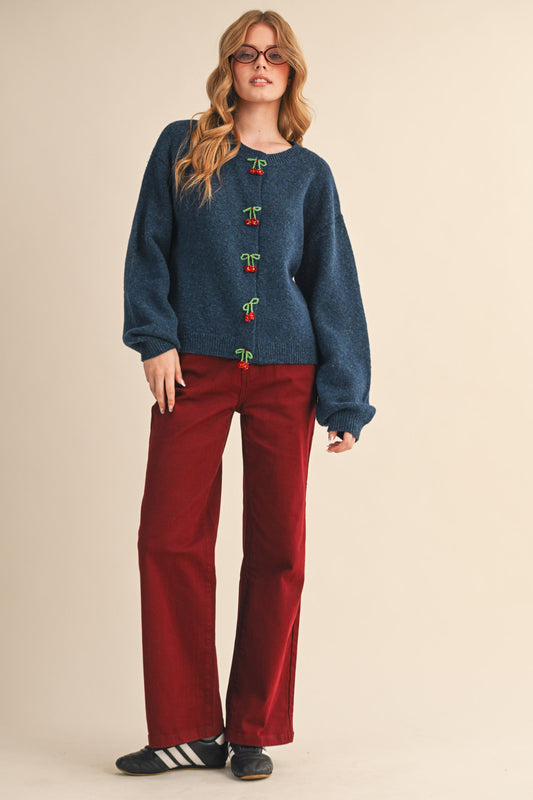 Lexi Beaded Bow Cardigan