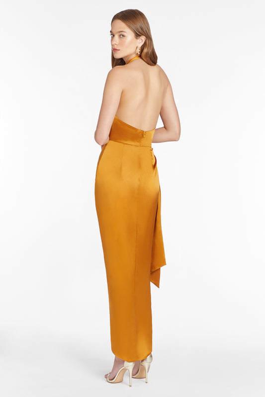 Amanda Uprichard Martine Silk Gown - Antique Bronze