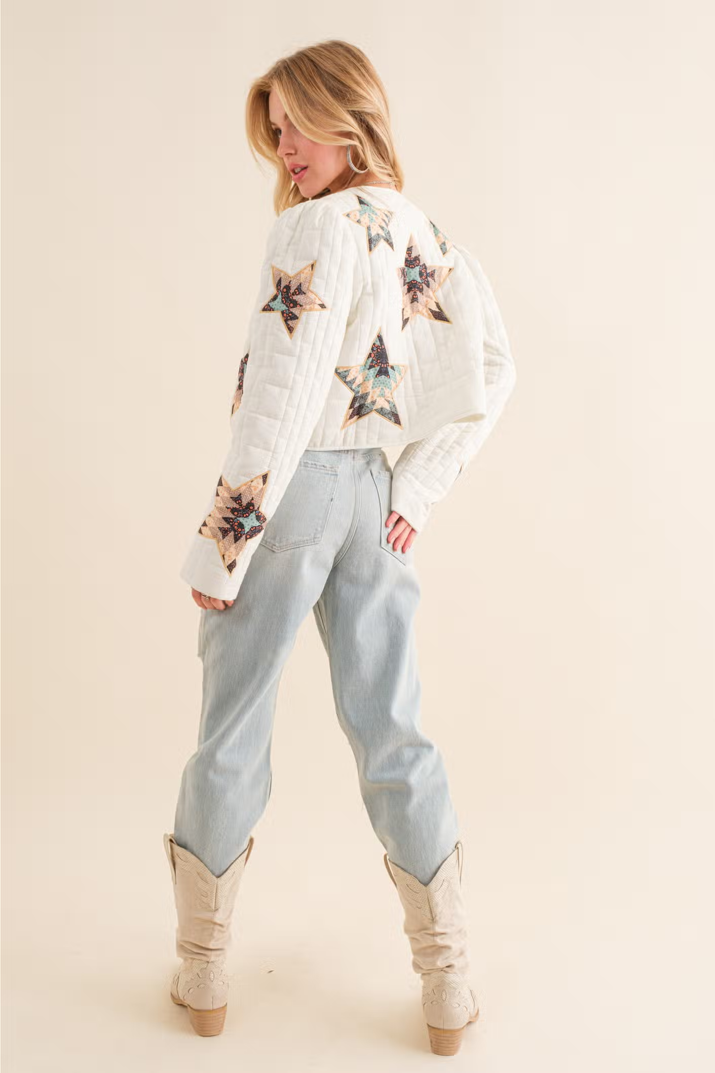 QUILTED STAR EMBROIDERED JACKET