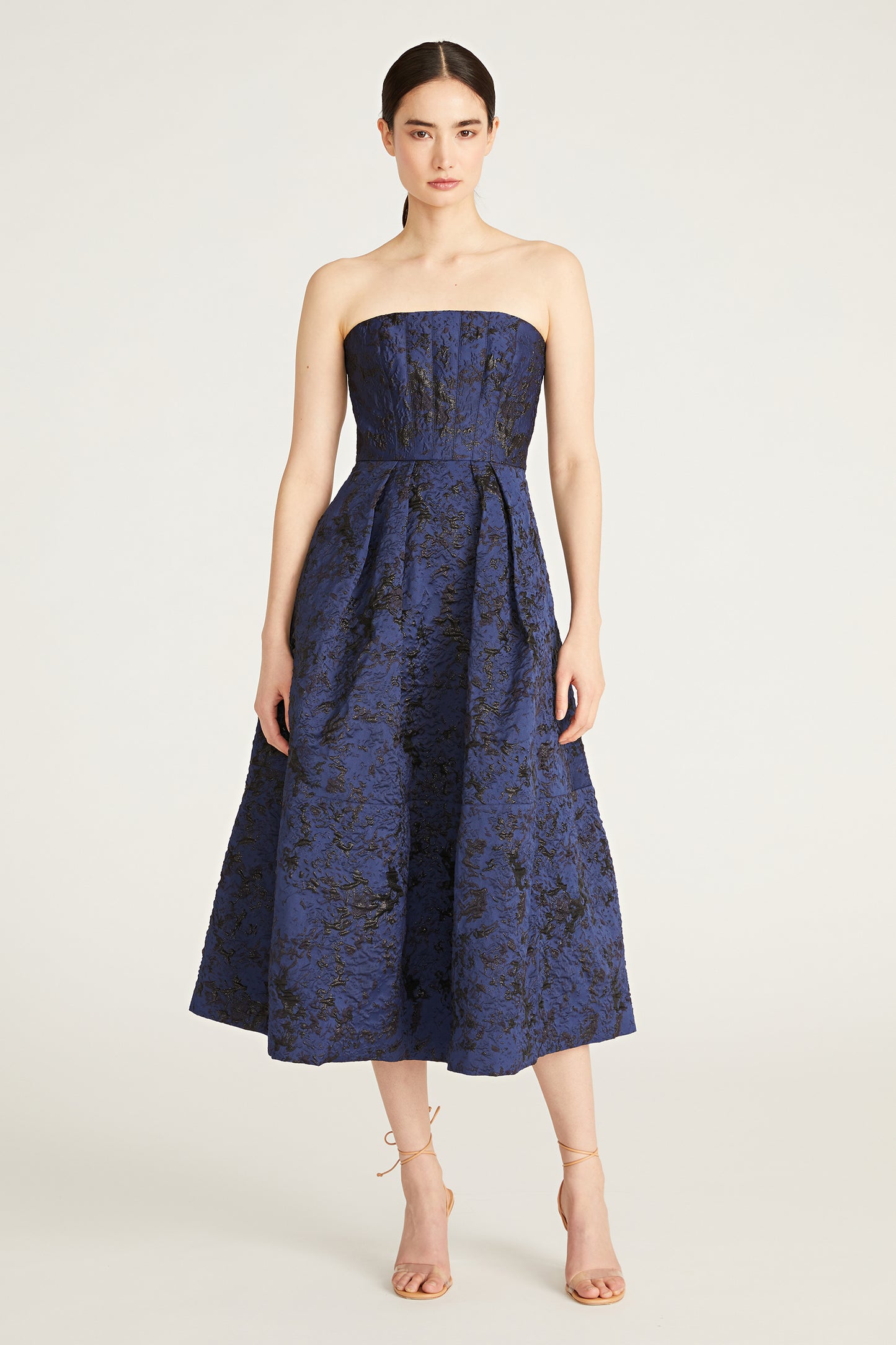 Monique Lhuillier Isabel Jacquard Midi Dress - Midnight Multi