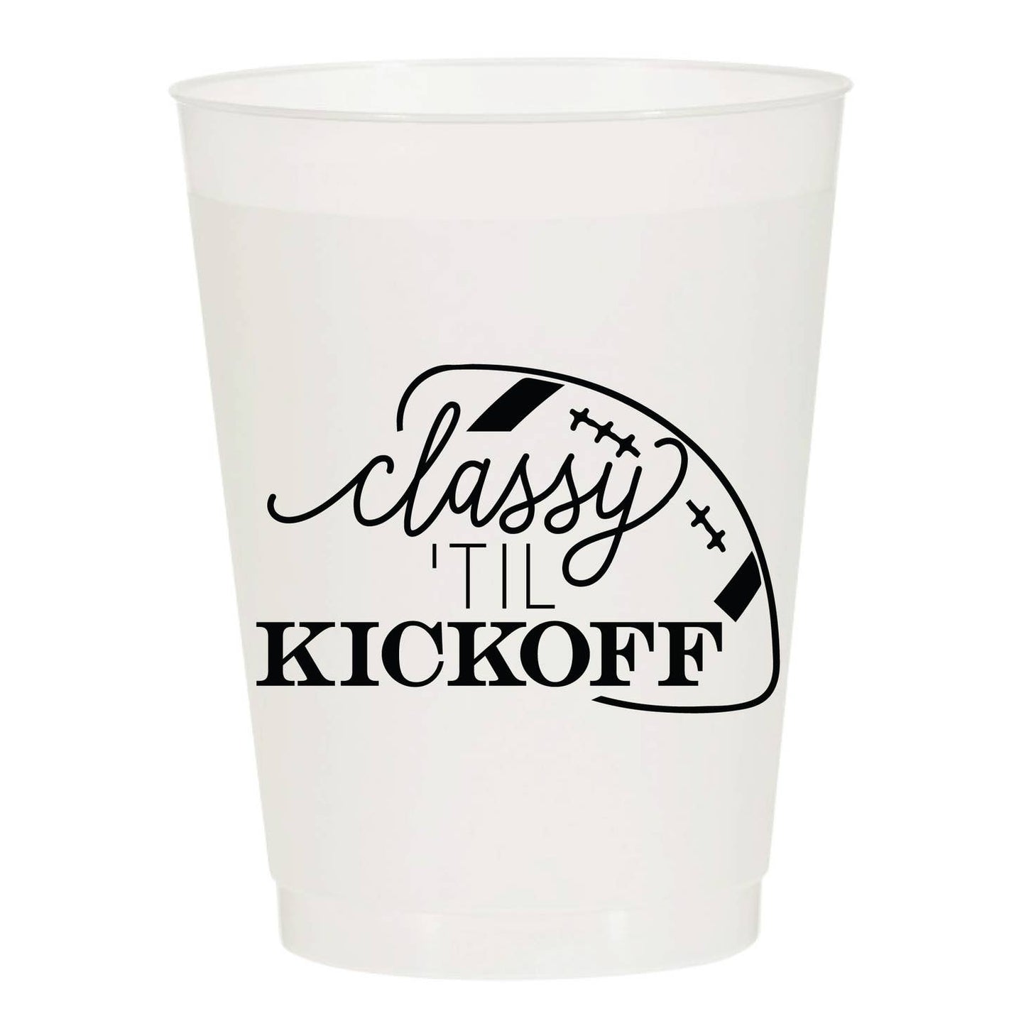 Classy Til Kickoff Tailgate Black Frosted Cups- Pack of 6