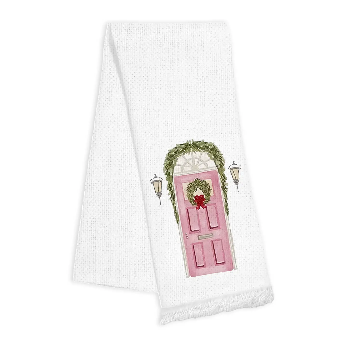 Linen Fringe Door Wreath Towel