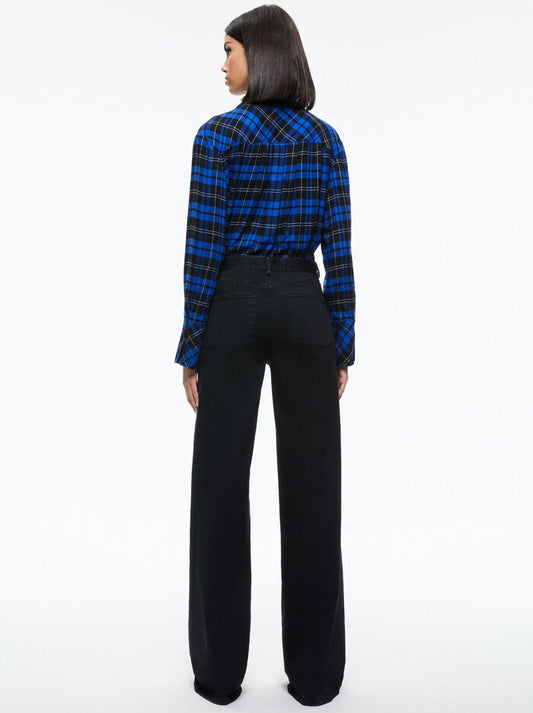 Alice & Olivia Finely Flannel Button Down