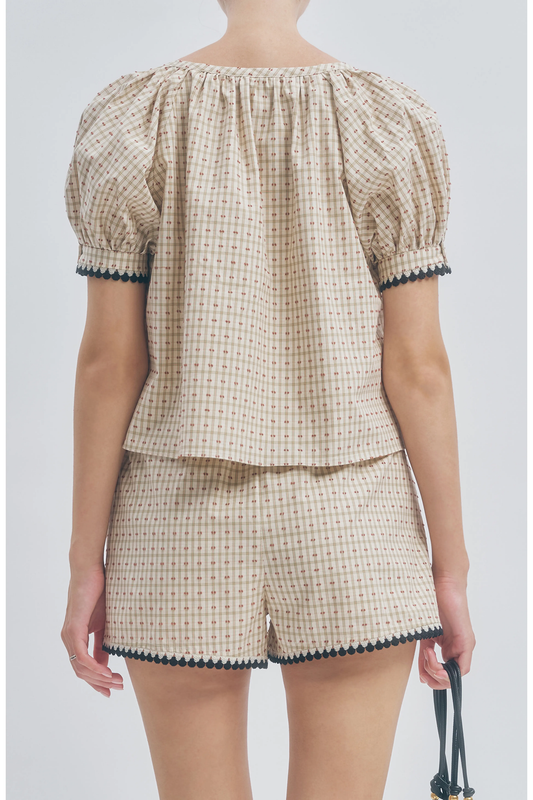 MAUDE CLUB Sue Plaid Woven Shirt