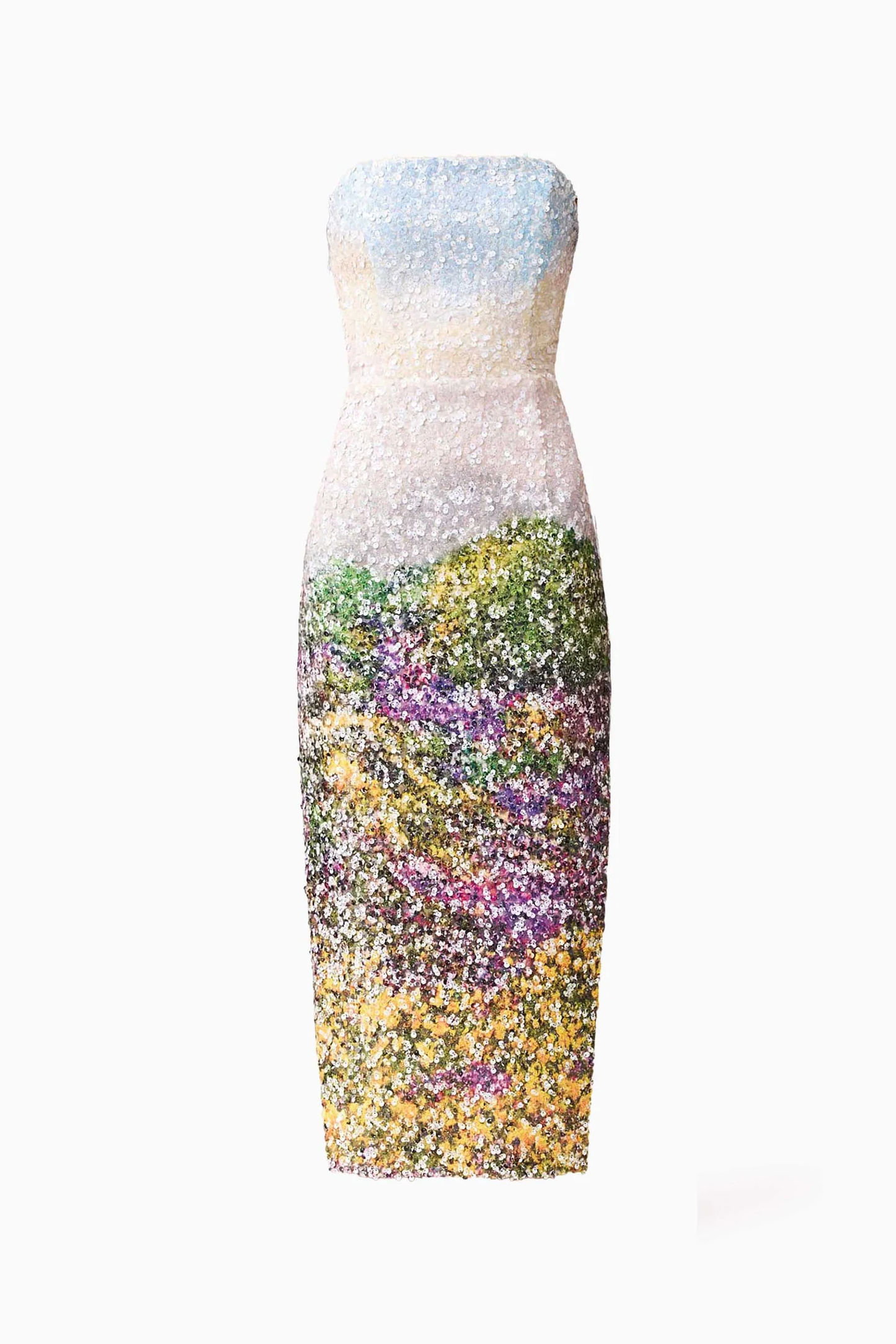 Elliatt Arden Strapless Midi Dress in Multi Ombre