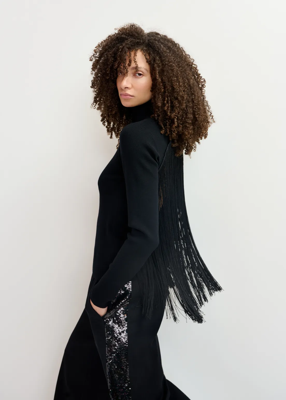 Essentiel Antwerp Turtleneck Sweater With Fringes