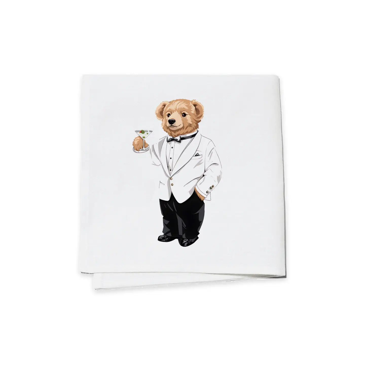 Cocktail Napkins White Tux Bear (set of 4)