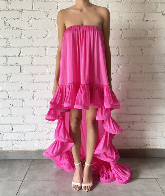 Hemant & Nandita High Low Dress - Pink