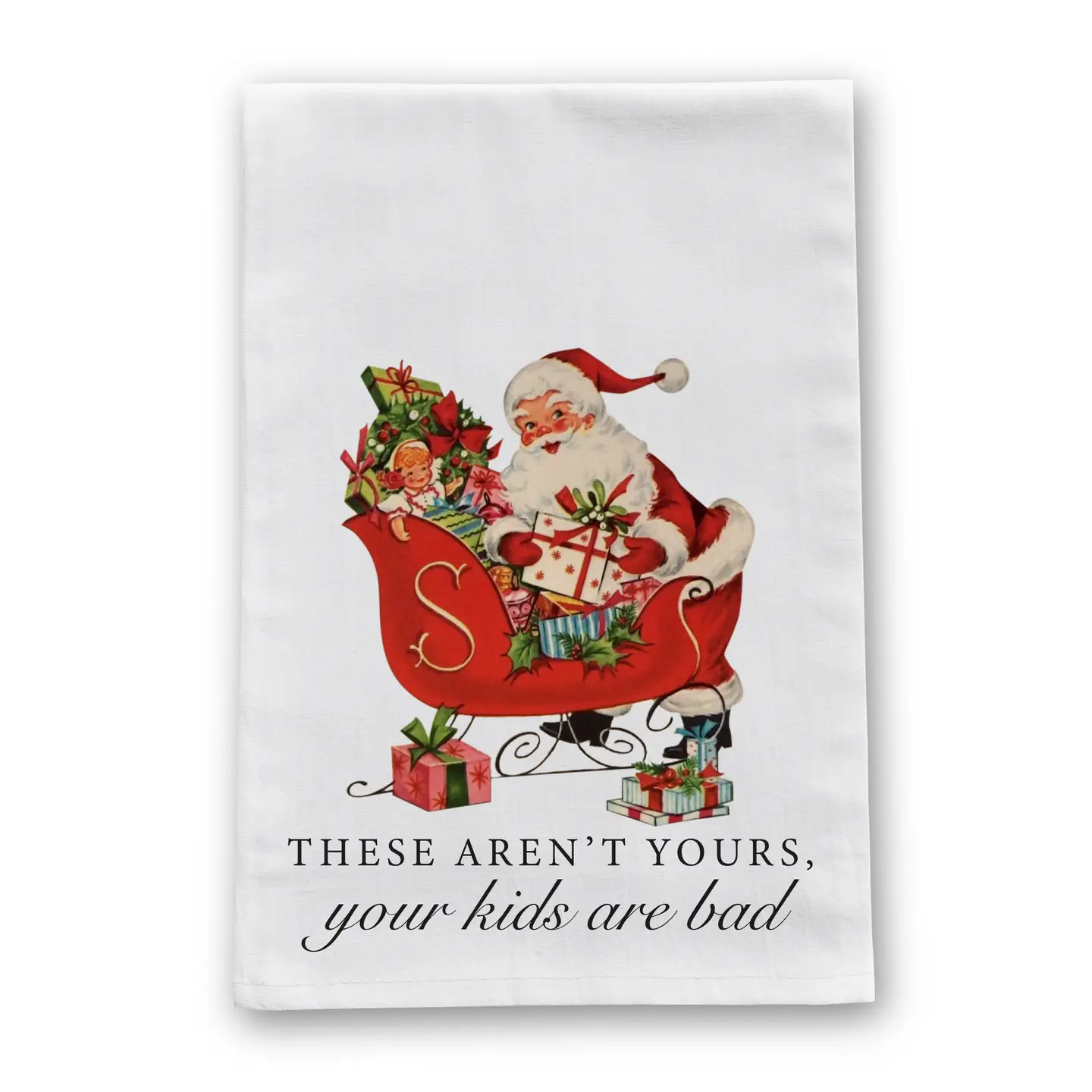 These Aren't Yours Vintage Retro Christmas Tea Towel