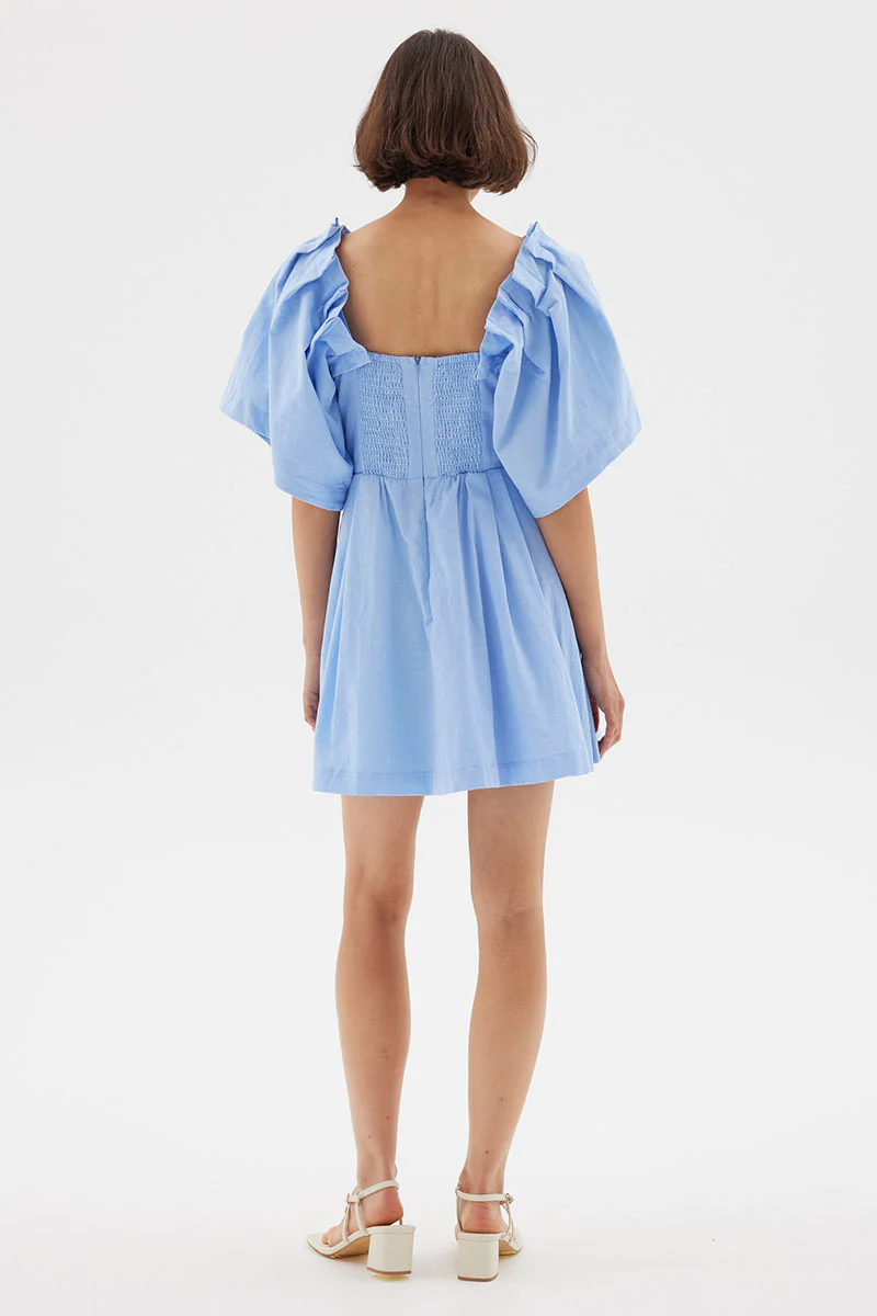 Sovere Origami Mini Dress - Serene Blue