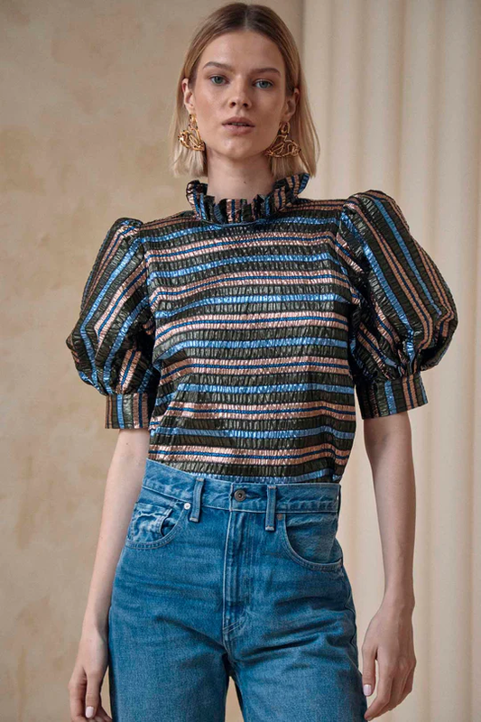 HUNTER BELL STELLA TOP - FESTIVE STRIPE