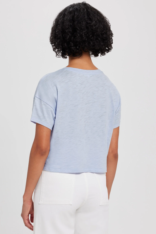 SIGNATURE SLUB CROP TEE - Halogen Blue