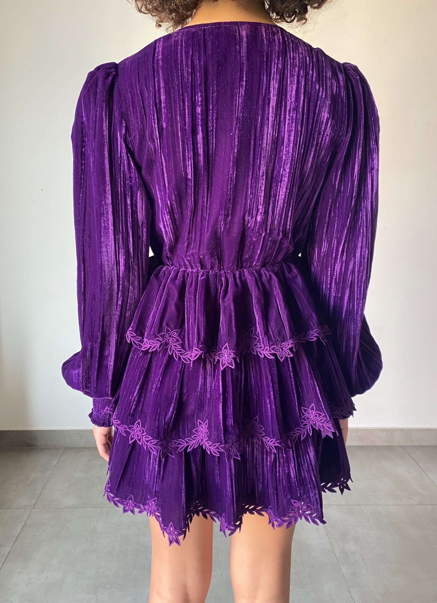 Hemant & Nandita Reha Purple Velvet Dress