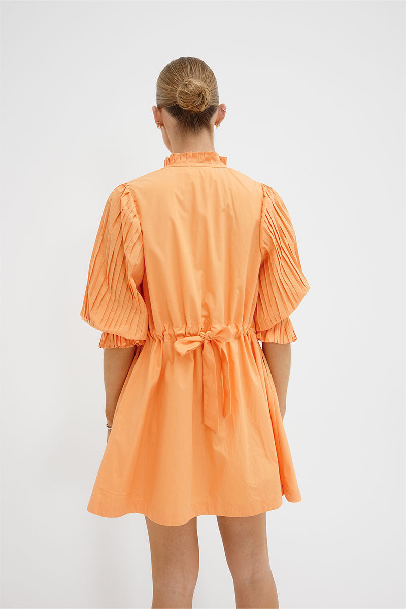 SOVERE FOCUS PLEAT SMOCK DRESS - PAPAYA