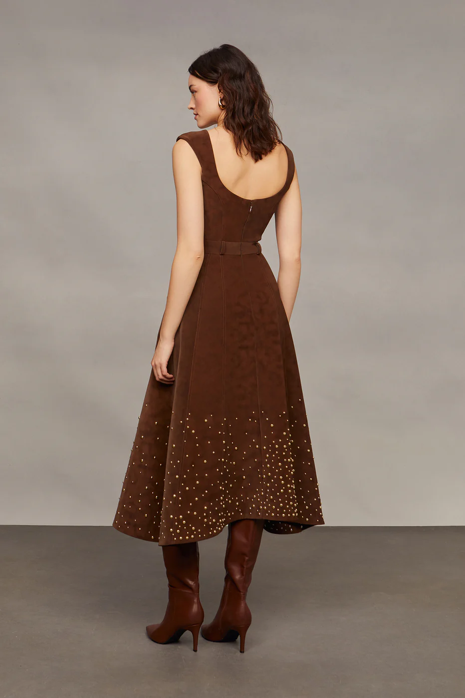 Amur Kenny Suede Studded Midi