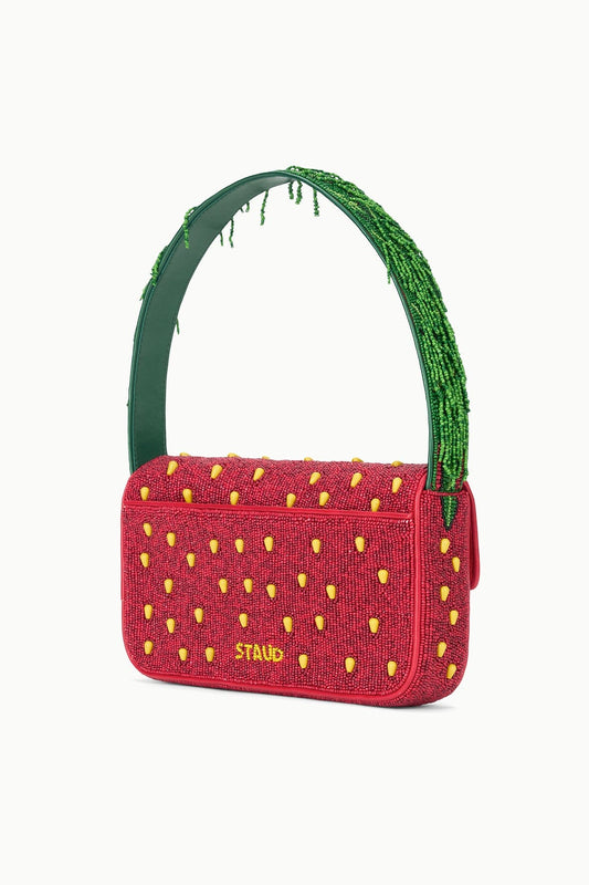 STAUD Tommy Beaded Bag Strawberry Dream