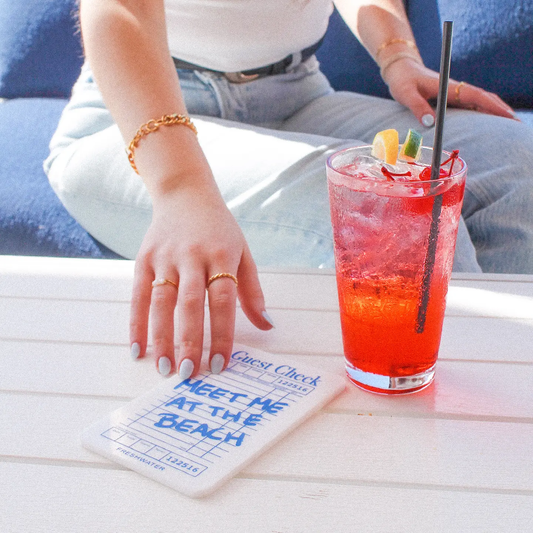 Meet Me Guest Check Xl Coaster
