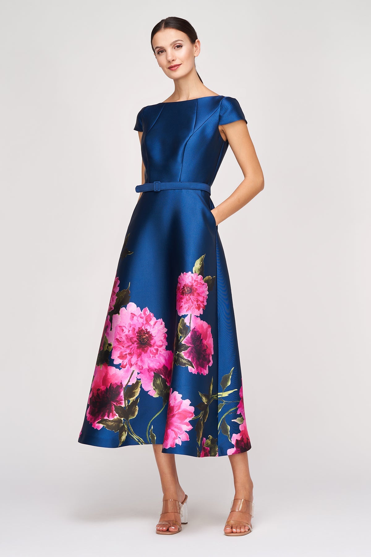 KAY UNGER INA TEA LENGTH DRESS