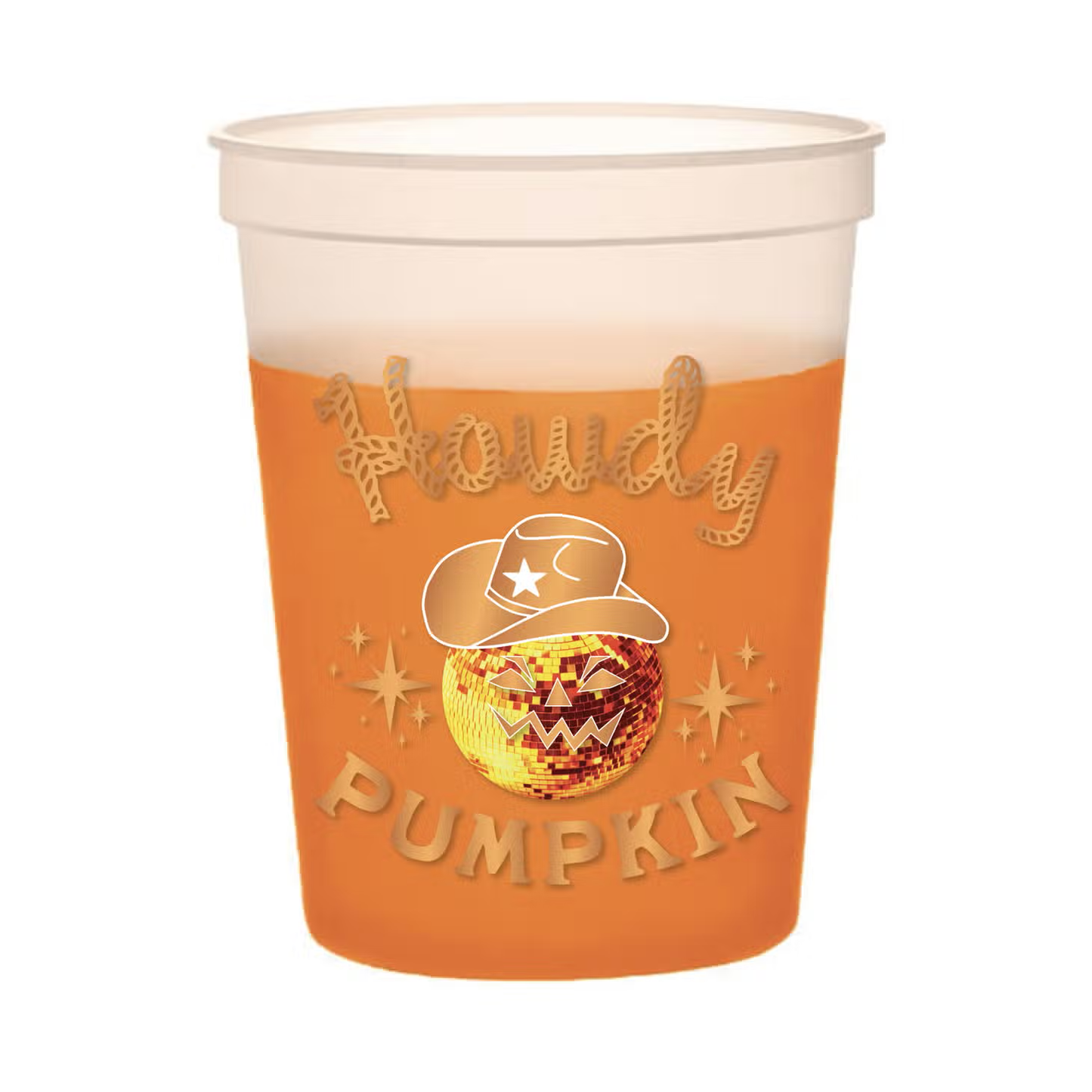 Howdy Disco Color Changing To Orange Stadium Cup - Halloween