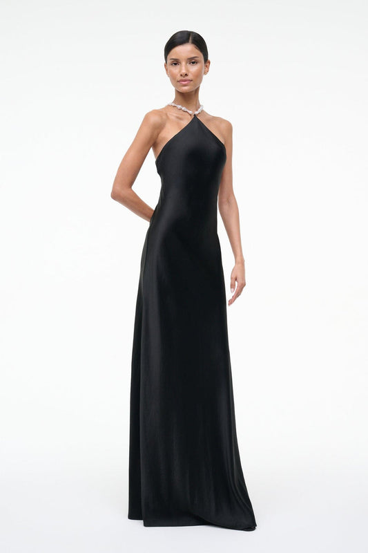 STAUD Cadence Black Dress