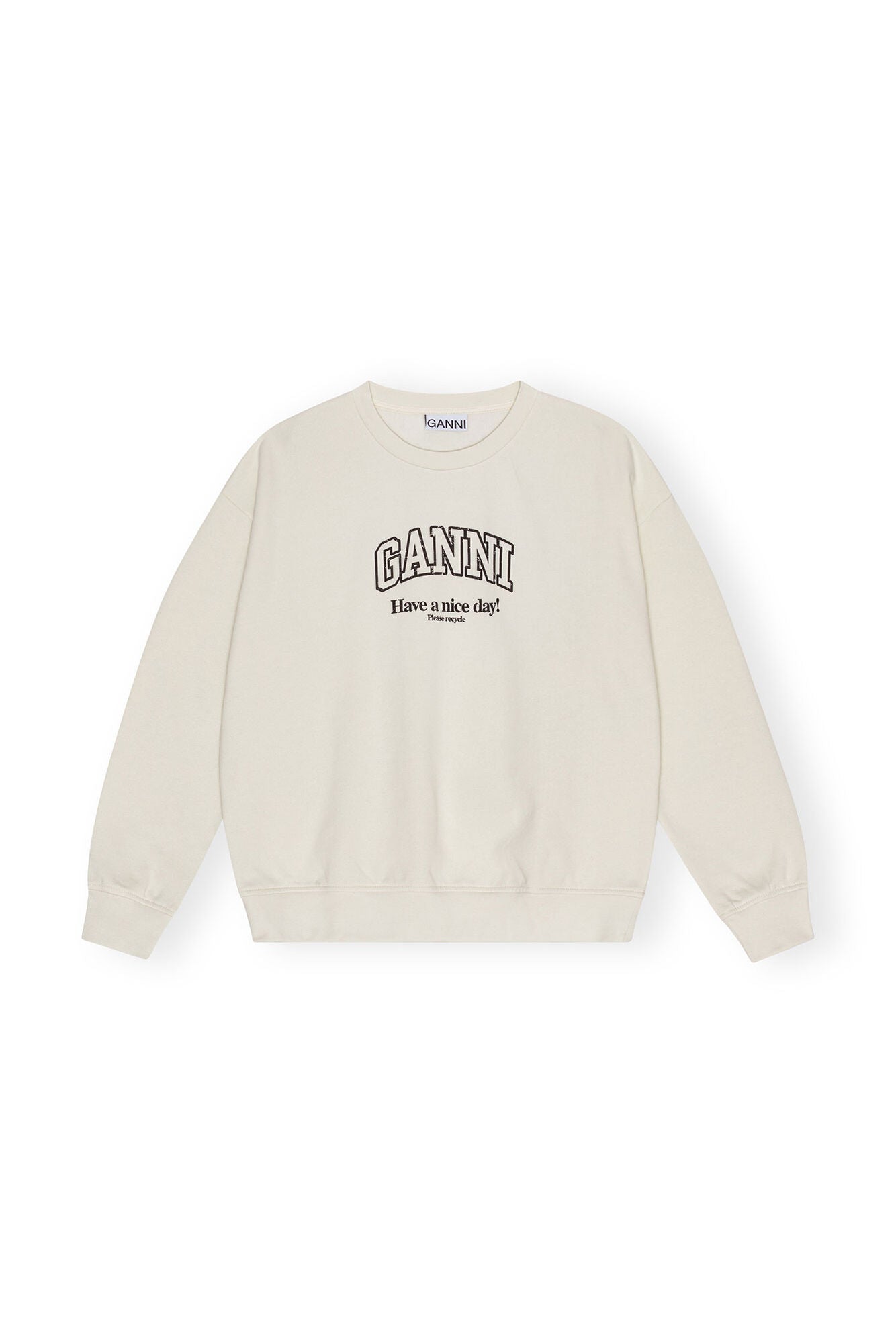 Ganni White Grey Isoli Oversized Sweatshirt