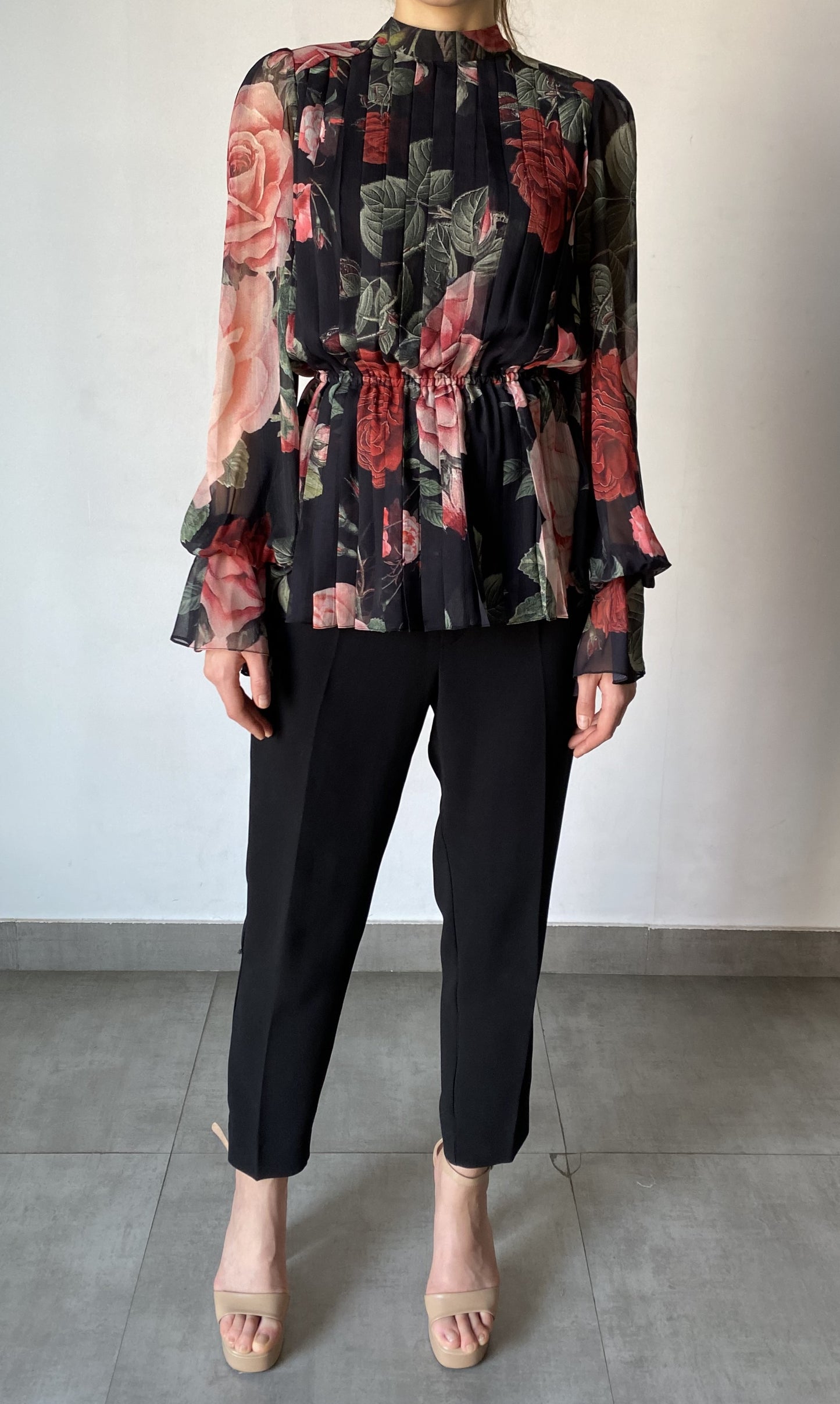 Hemant & Nandita Naaz Crinkle Chiffon Top
