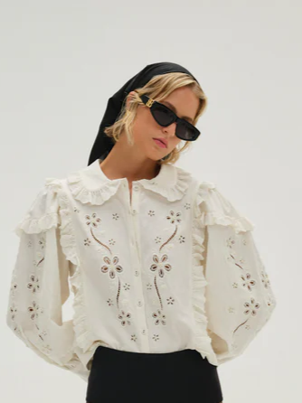 For Love & Lemons Adelie Embroidered Top