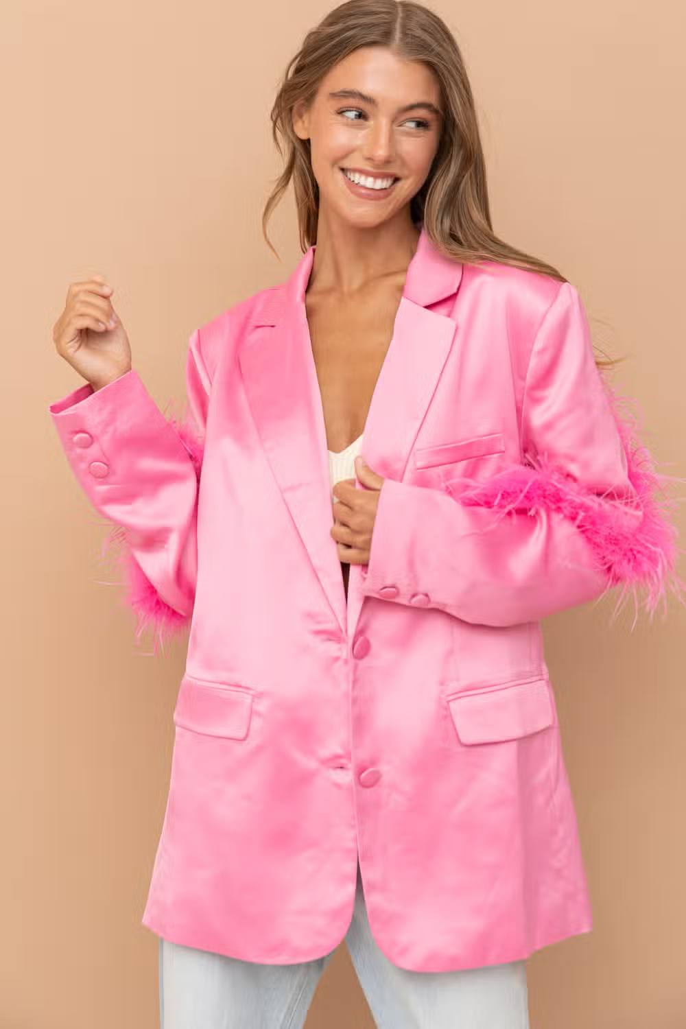 Mary Paige Removable Fur Blazer
